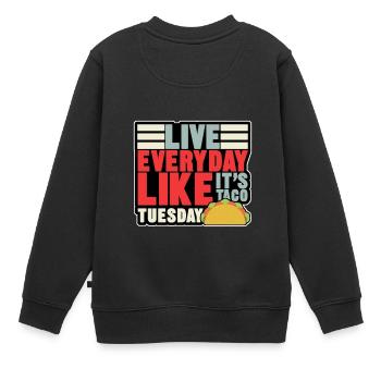 live everyday - Kinder Premium Organic Sweatshirt - Schwarz - Hinten - AI Model Kid Female (0cm)