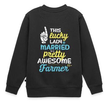 Pretty awesome Farmer - Kinder Premium Organic Sweatshirt - Schwarz - Hinten - AI Model Kid Female (0cm)