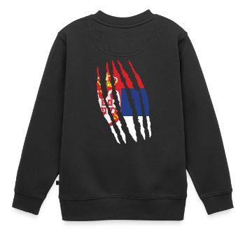 Claw Klaue Risse Herkunft Serbien png - Kinder Premium Organic Sweatshirt - Schwarz - Hinten - AI Model Kid Female (0cm)