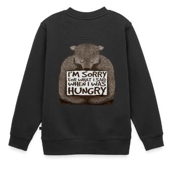 Sorry, ich war hungrig. - Kinder Premium Organic Sweatshirt - Schwarz - Hinten - AI Model Kid Female (0cm)