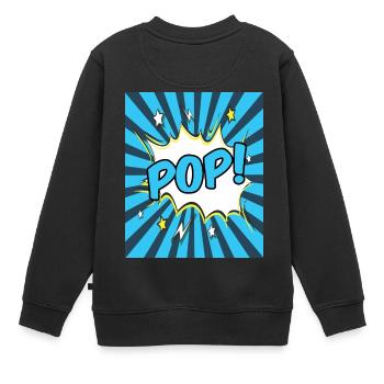 Pop Art - Kids Premium Organic Sweatshirt - black - Back - AI Model Kid Female (0cm)