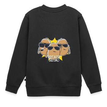 Cadeau d'amants de pommes de terre de pomme de terre d'escouade de pomme de terre - Sweat Premium enfant bio - noir - Dos - AI Model Kid Female (0cm)