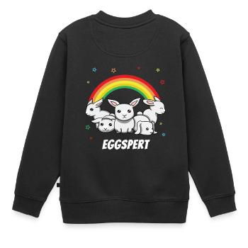 Eggspert Happy Easter Geschenk Frohe Ostern - Kinder Premium Organic Sweatshirt - Schwarz - Hinten - AI Model Kid Female (0cm)