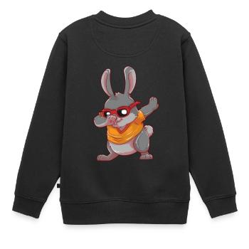Cartoon Dabbing Osterhase Dab Hase Ostern Geschenk - Kinder Premium Organic Sweatshirt - Schwarz - Hinten - AI Model Kid Female (0cm)