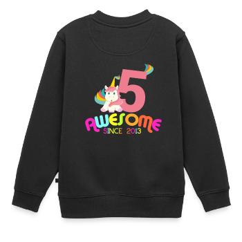 Génial depuis 2013 cadeau d'anniversaire de licorne - Sweat Premium enfant bio - noir - Dos - AI Model Kid Female (0cm)