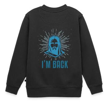 Ich liebe Jesus I'm Back Ostern Geschenk - Kinder Premium Organic Sweatshirt - Schwarz - Hinten - AI Model Kid Female (0cm)