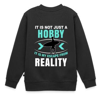 Surf Surfin Geschenk Surfergirl Surfbrett Surfen - Kinder Premium Organic Sweatshirt - Schwarz - Hinten - AI Model Kid Female (0cm)