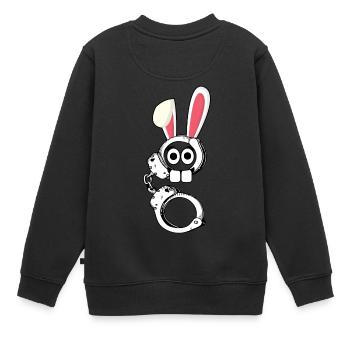 Handschellen Osterhase Ostern Geschenk Hase - Kinder Premium Organic Sweatshirt - Schwarz - Hinten - AI Model Kid Female (0cm)