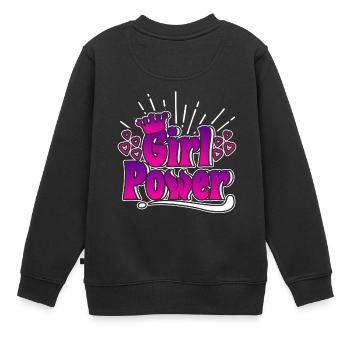 Girl Power - Mädchenpower - Kinder Premium Organic Sweatshirt - Schwarz - Hinten - AI Model Kid Female (0cm)