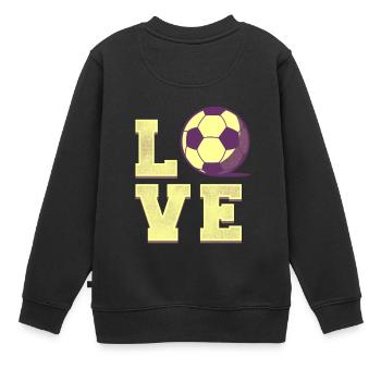 I love Soccer Gift - Kinder Premium Organic Sweatshirt - Schwarz - Hinten - AI Model Kid Female (0cm)
