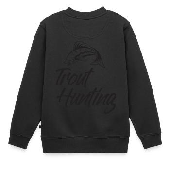 Angler - Angelsport - Forelle - Geschenk - Kinder Premium Organic Sweatshirt - Schwarz - Hinten - AI Model Kid Female (0cm)