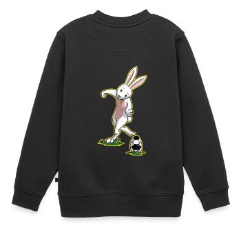 Ich liebe Fussball Ostern Osterhase Geschenk - Kinder Premium Organic Sweatshirt - Schwarz - Hinten - AI Model Kid Female (0cm)