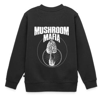 Pilze Mafia - Kinder Premium Organic Sweatshirt - Schwarz - Hinten - AI Model Kid Female (0cm)