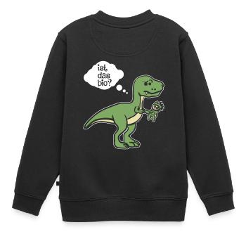 Ist das Bio? Dino - Vegan - Dinosaurier - Kinder Premium Organic Sweatshirt - Schwarz - Hinten - AI Model Kid Female (0cm)
