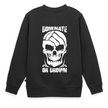 Water-polo water-polo dominer ou noyer crâne - Sweat Premium enfant bio - noir - Dos - AI Model Kid Female (0cm)