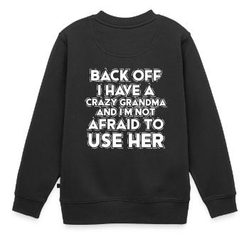 Grand-mère Grandson Petite-fille Petit-fils Cadeau Petits-enfants - Sweat Premium enfant bio - noir - Dos - AI Model Kid Female (0cm)