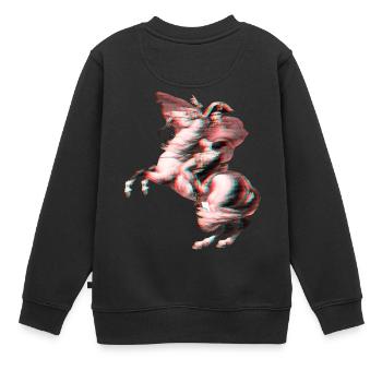 napoleondeluxe - Kinder Premium Organic Sweatshirt - Schwarz - Hinten - AI Model Kid Female (0cm)