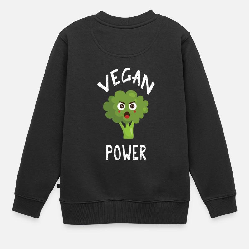 Chemise de puissance végétalienne - Sweat Premium enfant bio - noir