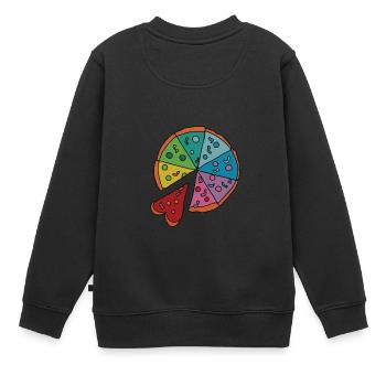 Pizza Is My Valentine - Kinder Premium Organic Sweatshirt - Schwarz - Hinten - AI Model Kid Female (0cm)