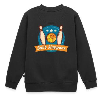 Split Happens T-Shirt Bowling Bowler Tee - Kinder Premium Organic Sweatshirt - Schwarz - Hinten - AI Model Kid Female (0cm)