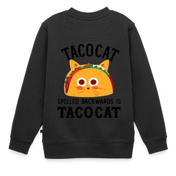 Tacocat spelled backwards is tacocat - Kids Premium Organic Sweatshirt - black - Back - AI Model Kid Female (0cm)