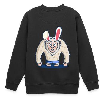BigFoot Sasquatch Ostern Hase Geschenk T-Shirt - Kinder Premium Organic Sweatshirt - Schwarz - Hinten - AI Model Kid Female (0cm)