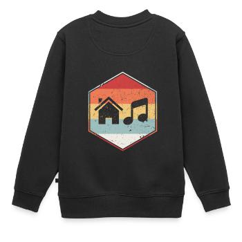House Music - Kinder Premium Organic Sweatshirt - Schwarz - Hinten - AI Model Kid Female (0cm)