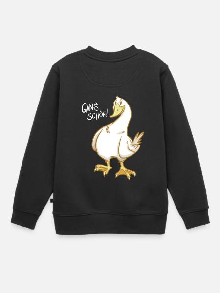 Gans Schön - Geschenk - Kinder Premium Organic Sweatshirt - Schwarz