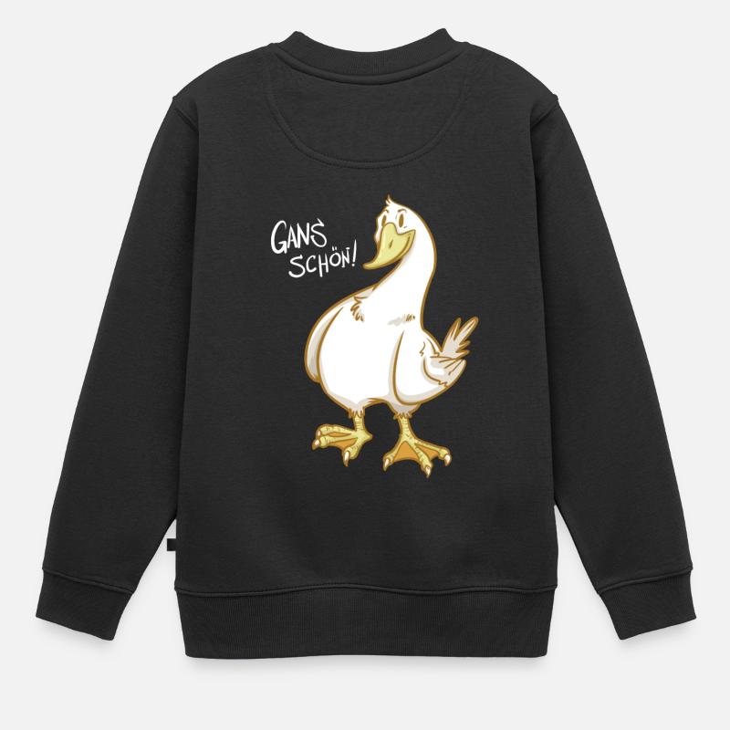 Gans Schön - Geschenk - Kinder Premium Organic Sweatshirt - Schwarz