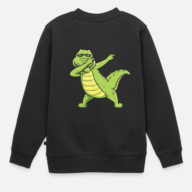 Dabbing Dab Tanz Krokodil Geschenk Geburtstag Kind - Kinder Premium Organic Sweatshirt - Schwarz
