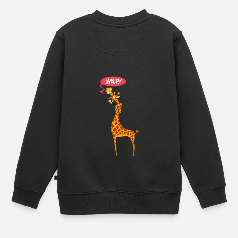 girafe - Sweat Premium enfant bio - noir
