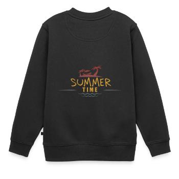 Summer Time - Kids Premium Organic Sweatshirt - black - Back - AI Model Kid Female (0cm)