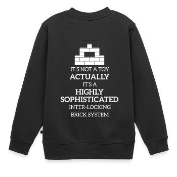 Building Blocks - Building - Gift - Funny - Kids Premium Organic Sweatshirt - black - Back - AI Model Kid Female (0cm)