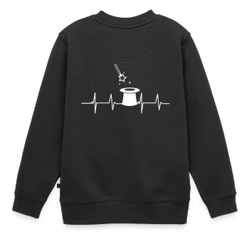 Herzschlag - Magie - Zaubern - Zauberei - Geschenk - Kinder Premium Organic Sweatshirt - Schwarz - Hinten - AI Model Kid Female (0cm)