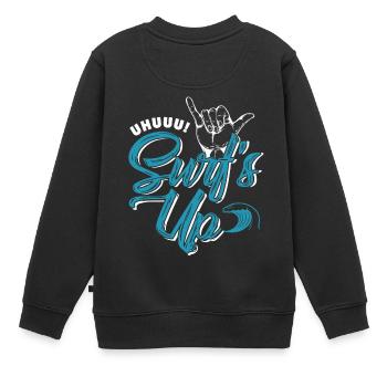 Surf's Up! - Kinder Premium Organic Sweatshirt - Schwarz - Hinten - AI Model Kid Female (0cm)