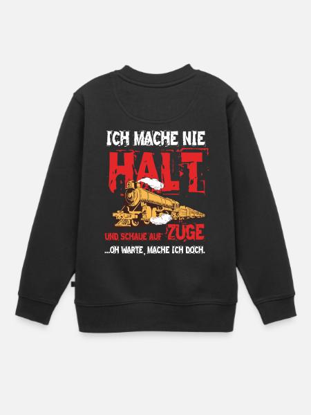 Zug Eisenbahn Fan T-Shirt - Kinder Premium Organic Sweatshirt - Schwarz