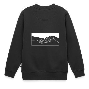 Share Pizza Michelangelo Motiv - Kinder Premium Organic Sweatshirt - Schwarz - Hinten - AI Model Kid Female (0cm)