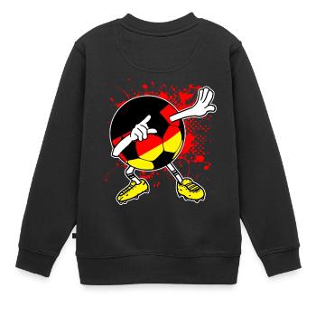 Deutschland Fußball WM Nationalmannschaft - Kinder Premium Organic Sweatshirt - Schwarz - Hinten - AI Model Kid Female (0cm)