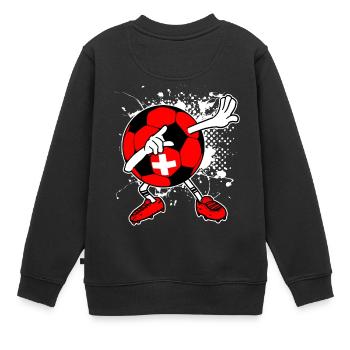 Schweiz Fußball Nationalmannschaft Geschenk - Kinder Premium Organic Sweatshirt - Schwarz - Hinten - AI Model Kid Female (0cm)