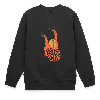Paresse lente mais sûre - Sweat Premium enfant bio - noir - Dos - AI Model Kid Female (0cm)