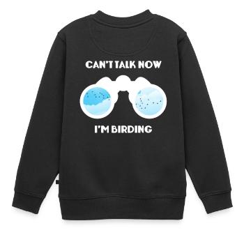 Observation des oiseaux - Observation des oiseaux - Oiseaux - Observation des oiseaux - Sweat Premium enfant bio - noir - Dos - AI Model Kid Female (0cm)