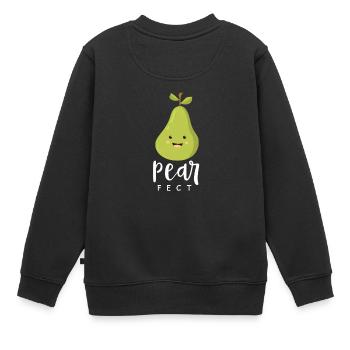 Poire végétarienne Perfect Pearfect cadeau drôle - Sweat Premium enfant bio - noir - Dos - AI Model Kid Female (0cm)