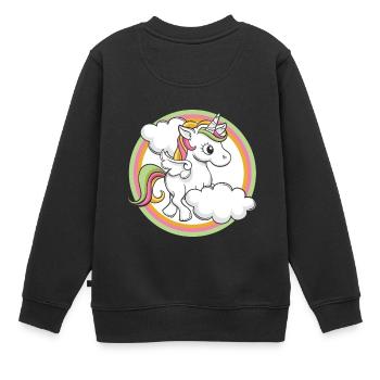 Licorne - Licorne - Sweat Premium enfant bio - noir - Dos - AI Model Kid Female (0cm)