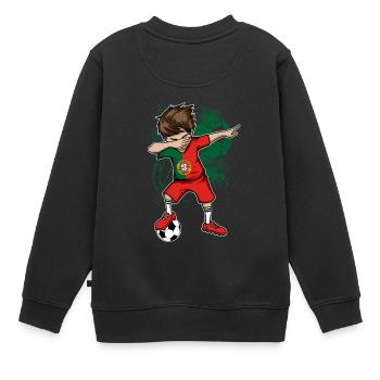 PORTUGAL Équipe nationale de la  Dab - Sweat Premium enfant bio - noir - Dos - AI Model Kid Female (0cm)