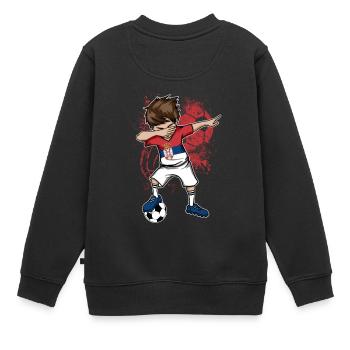 SERBIA Football National Team World Cup Dab - Kids Premium Organic Sweatshirt - black - Back - AI Model Kid Female (0cm)