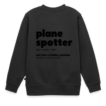 Plane Spotting Définition Plane Spotter Photo - Sweat Premium enfant bio - noir - Dos - AI Model Kid Female (0cm)