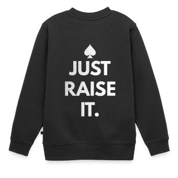 Poker - Poker - Jeu de cartes - Cartes - Raise - Sweat Premium enfant bio - noir - Dos - AI Model Kid Female (0cm)
