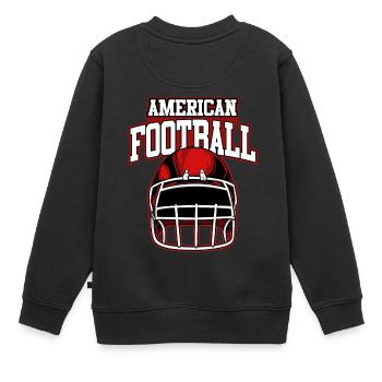 Cool American Football Sport Helm Fan Shirts|NaKos - Kinder Premium Organic Sweatshirt - Schwarz - Hinten - AI Model Kid Female (0cm)