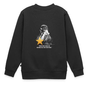 Alexander Hamilton US Gründervater - Kinder Premium Organic Sweatshirt - Schwarz - Hinten - AI Model Kid Female (0cm)