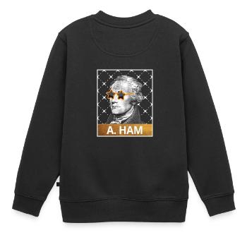 Alexander Hamilton US Gründervater - Kinder Premium Organic Sweatshirt - Schwarz - Hinten - AI Model Kid Female (0cm)